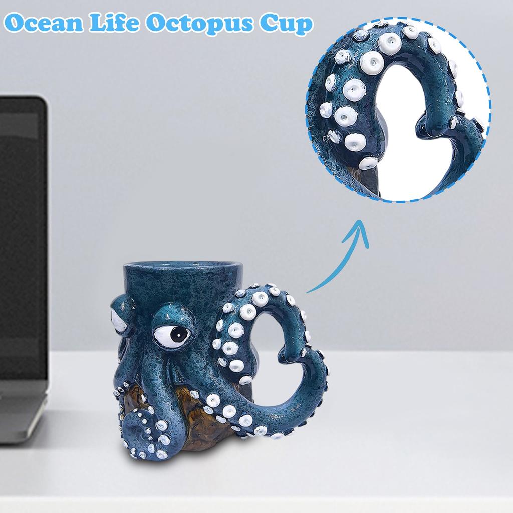 Ocean Creature Mug,3D Sea Funny Mugs,Handmade Shaped Statue Cup Coffee Mug Decorate