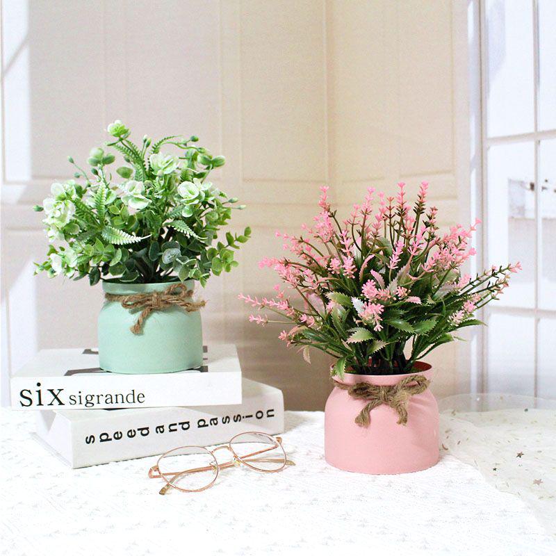 Nordic Potted Plant Ornament - Minimalist Artificial Flower Arrangement for Office & Home Decor