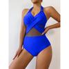 Maillot de bain une pièce Couleur unie Maillot de bain en maille Bikini