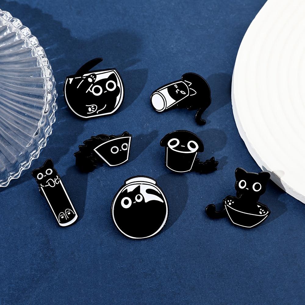 7pcs Black Cat Paint Badge Brooch Set Cute Lovely Alloy Brooch Jewelry Animal Theme Accessories Reviews 4.9 ( 4.9  from  ) All