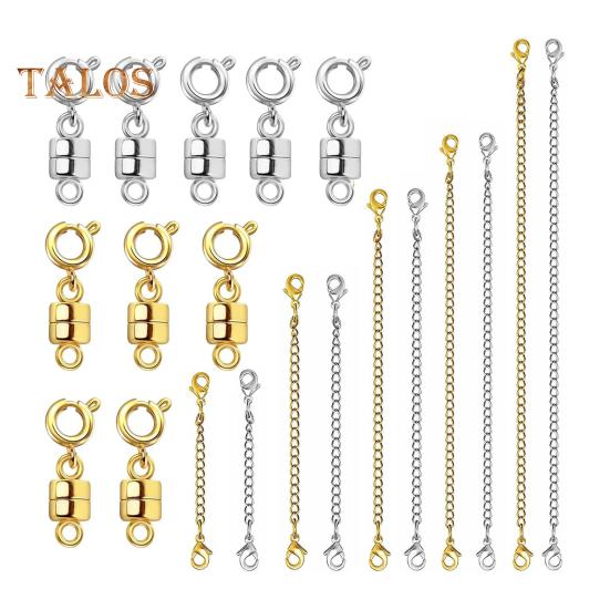 

20 шт. магнитных застежек для ювелирных изделий и удлинителей ожерелий набор магнитных застежек для ожерелий и застежек золотые и серебряные удлинители цепочек для ожерелий и браслетов серебряный/золотой
