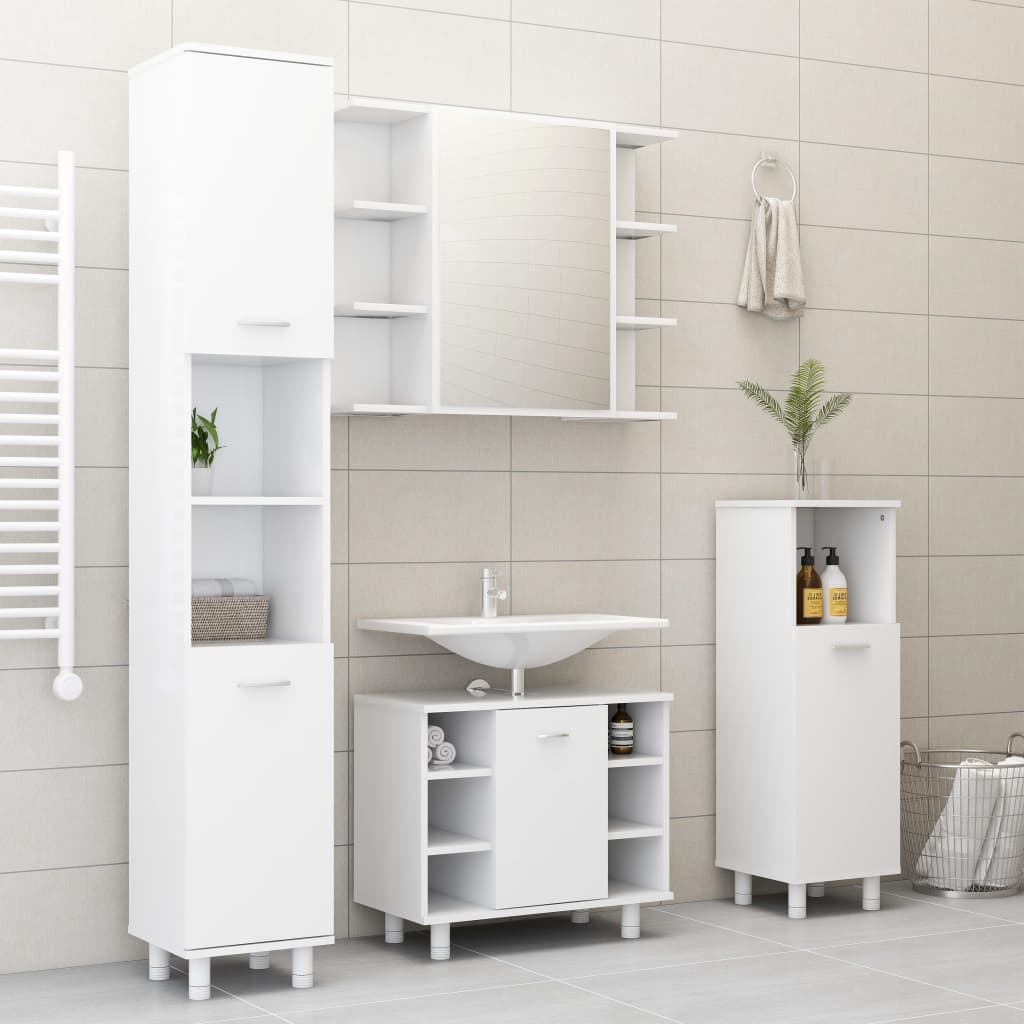Moderne elegante weiße Badezimmerschrank, Eckablage, 30x30x95 cm Material