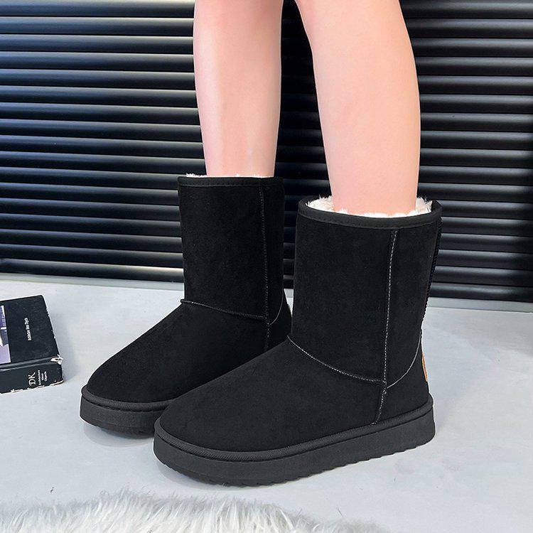 2025 Winter High-Top Snow Boots: Thick-Soled, Cotton-Lined, Fashionable Mid-Calf Design
