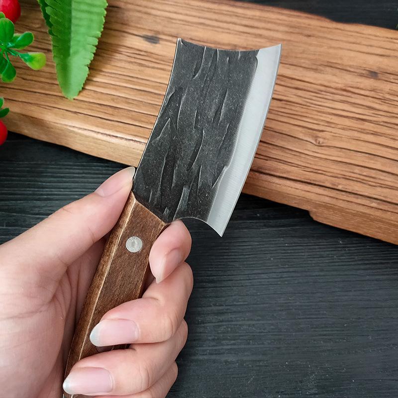 Forged Kitchen Meat Cleaver Chef Slicing Knife Stainless Steel Fish Vegetable Cutter with Wood Handle Butcher Cutting Tool