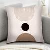 1pc Bohemian Minimalist Abstract Shaped Pillow, 18x18 Inches, Linen Pillowcase
