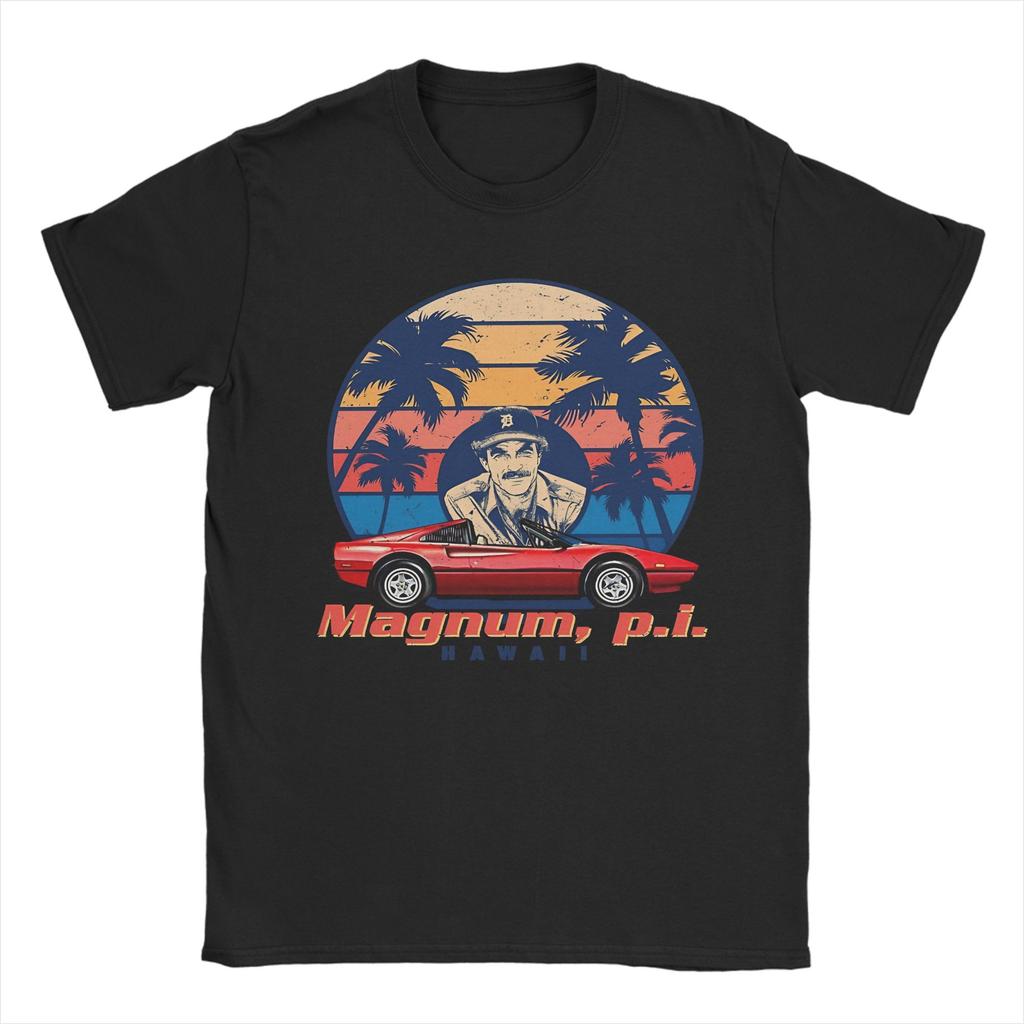 Unique Magnum PI TShirt for Unisex Round Neck Pure Cotton T Shirt Short Sleeve Tee Shirt Big Size Clothing