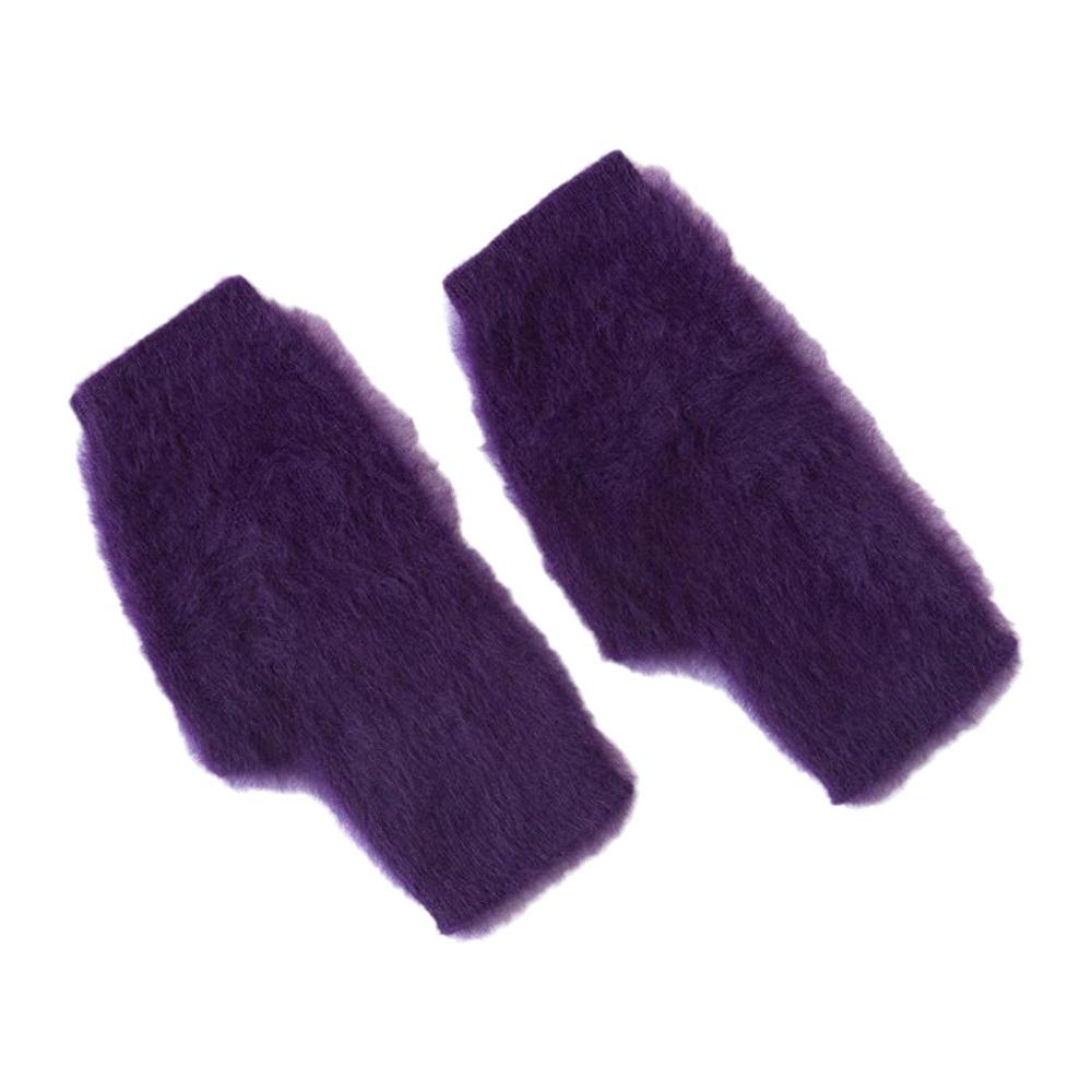 Wool Knitted Gloves Velvet Plush Mittens Lovely Half Finger Gloves Students
