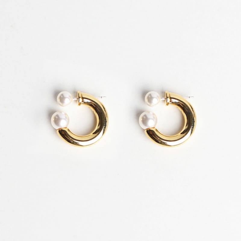 RACOHA Daily two-way silver pearl ring earring
