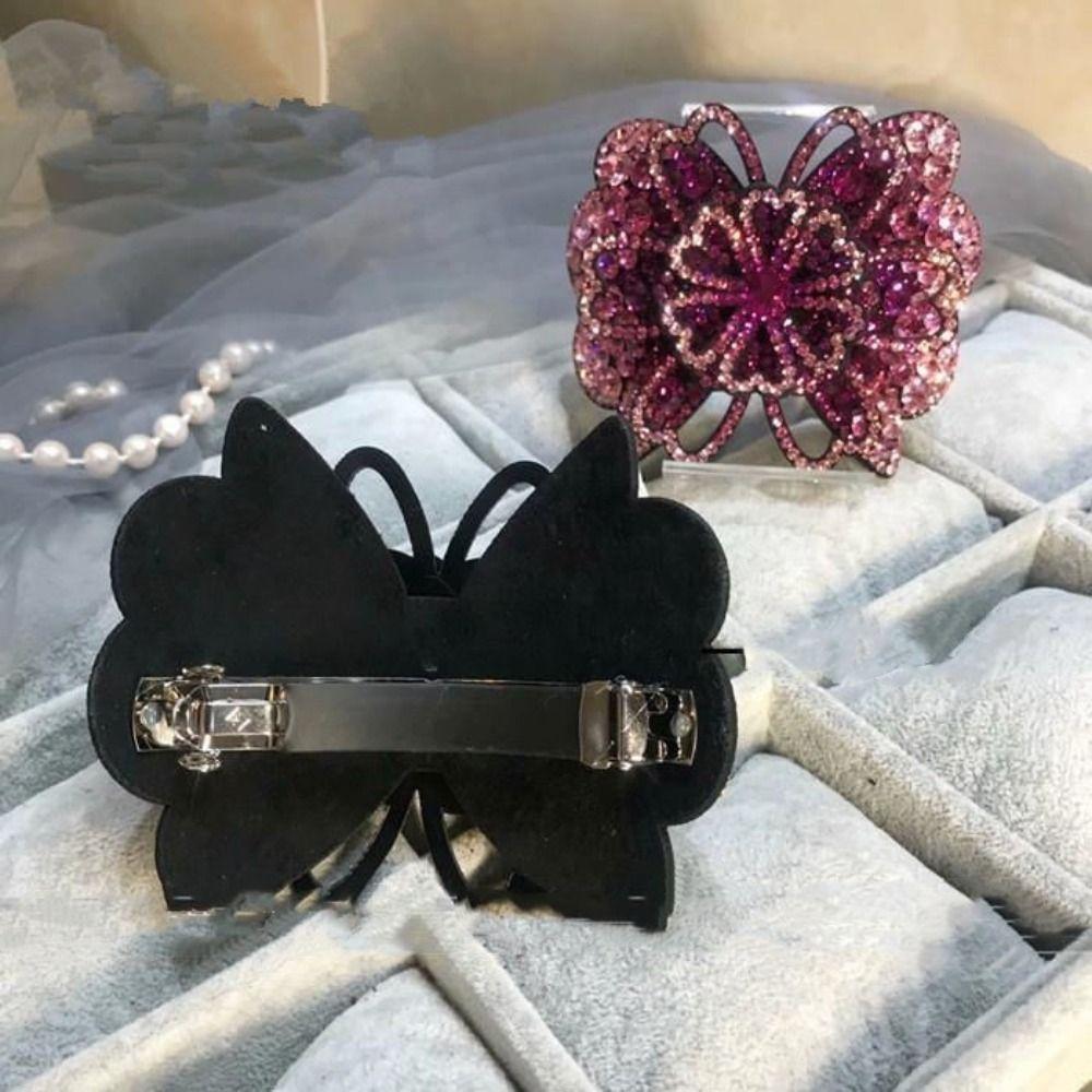 

Fashion Spring Clips Elegant Flower Hair Clip Hair Accessories Barrettes Headband Crystal Hairpin A