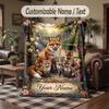 Wolf Fuchs Thema Kuscheldecke Personalisierbarer Name Text Personalisierte Decke Weich Gemütlich für Zuhause Sofa Bett