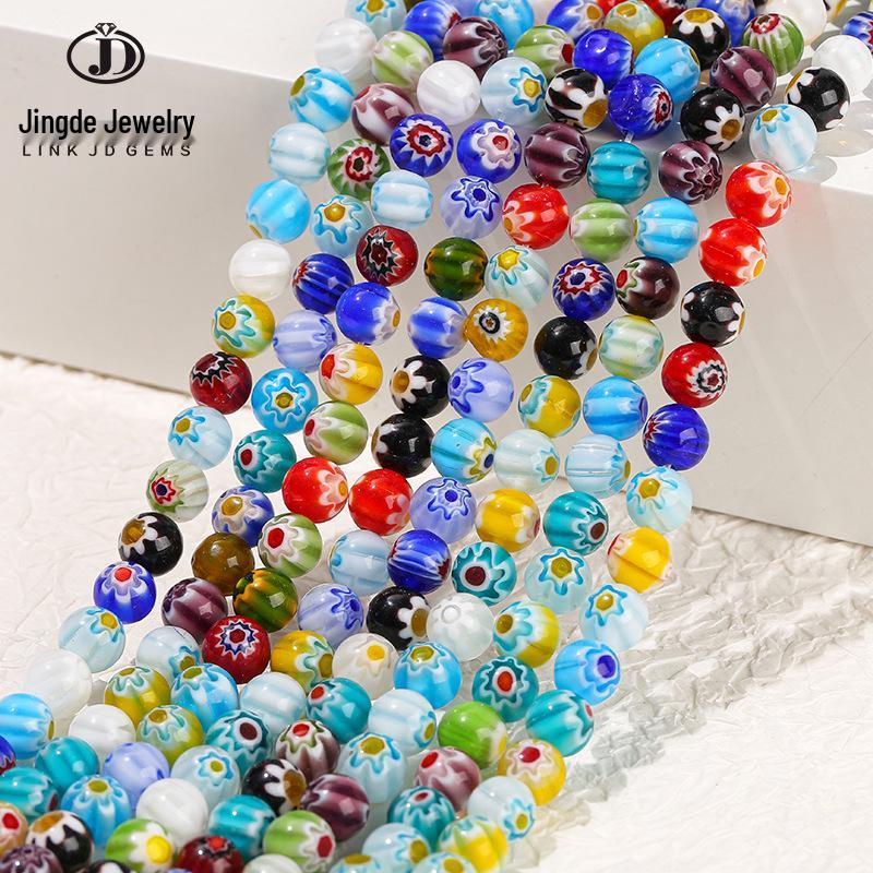 Millefiori Glass Flower Bead Bracelet - DIY Jewelry Crafts