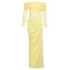 2026 Spring Women's European Style Sexy One-Shoulder Mesh Long Dress