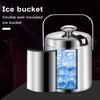 1.3L Double-Wall Ice Bucket with Lid And Tong 6-Hour Cooling Beer Chiller for Bar Home 304 Stainless Steel Insulated Ice Container