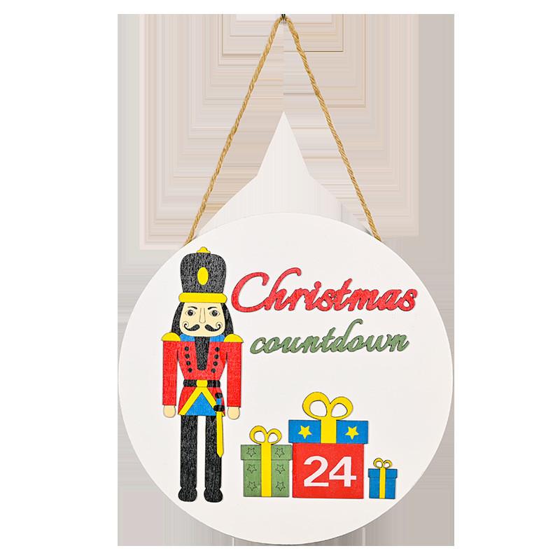 

Привлекательное деревянное украшение на дверь в виде Щелкунчика с рождественским календарем обратного отсчета для