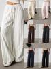 Women's Color Block Striped Drawstring Wide-Leg Pants