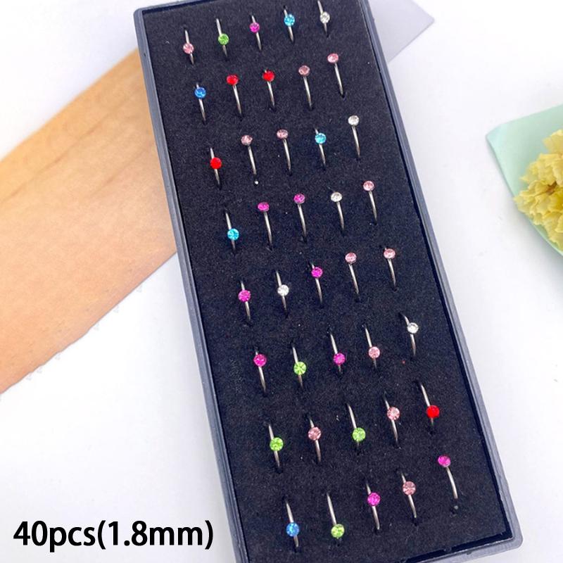 60 Adet Düz Burun Piercingi Kavisli Paket Burun Halkası Seti Burun Halkası Seti Bükülmüş