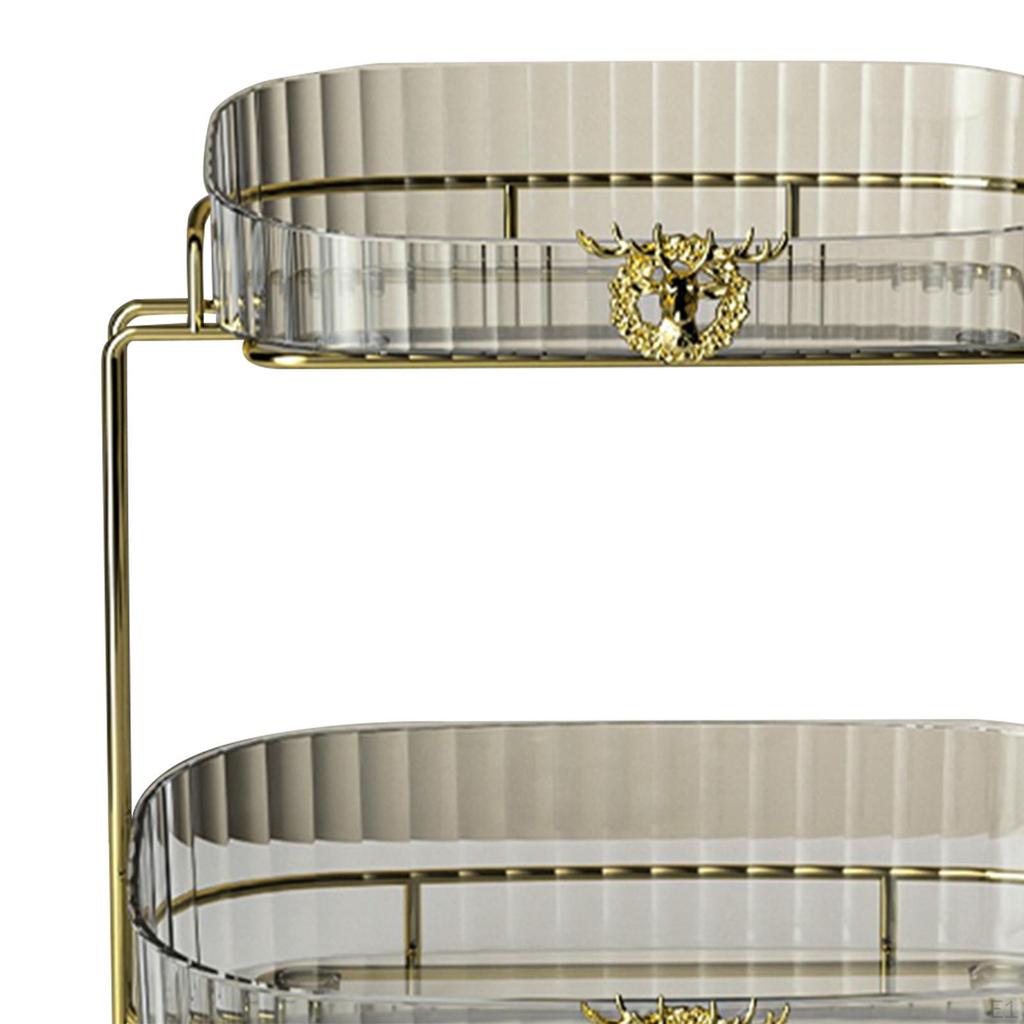 2 Tier Storage Shelf Decoration Practical Transparent Container Organizer Holder for Kitchen