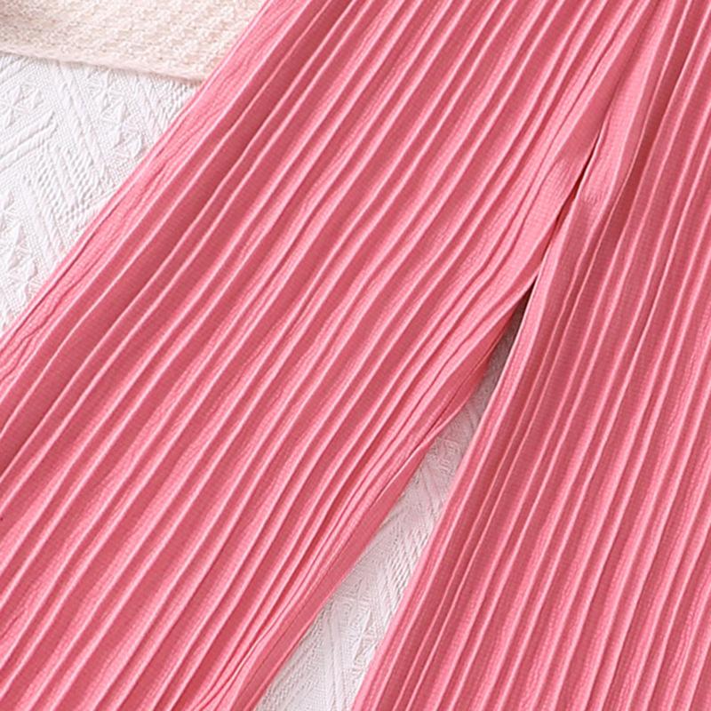 Girls Summer Trousers New Pleated High Waist Loose Wide Leg Trousers Children's Trousers 8-12Y