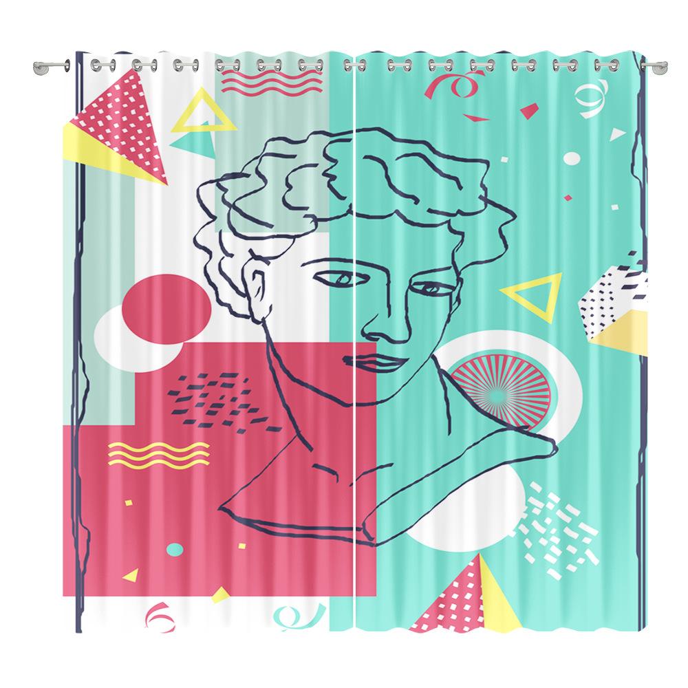 Abstract Curtain Cloth Bedroom Living Room Balcony Blackout Curtain Office Hotel Insulation Curtain