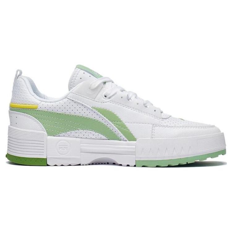 Li Ning Inner Side Inner Presentation Slip Resistant Abrasion Resistant Low top Sports Casual Shoes Women's White Green AGCT136-2