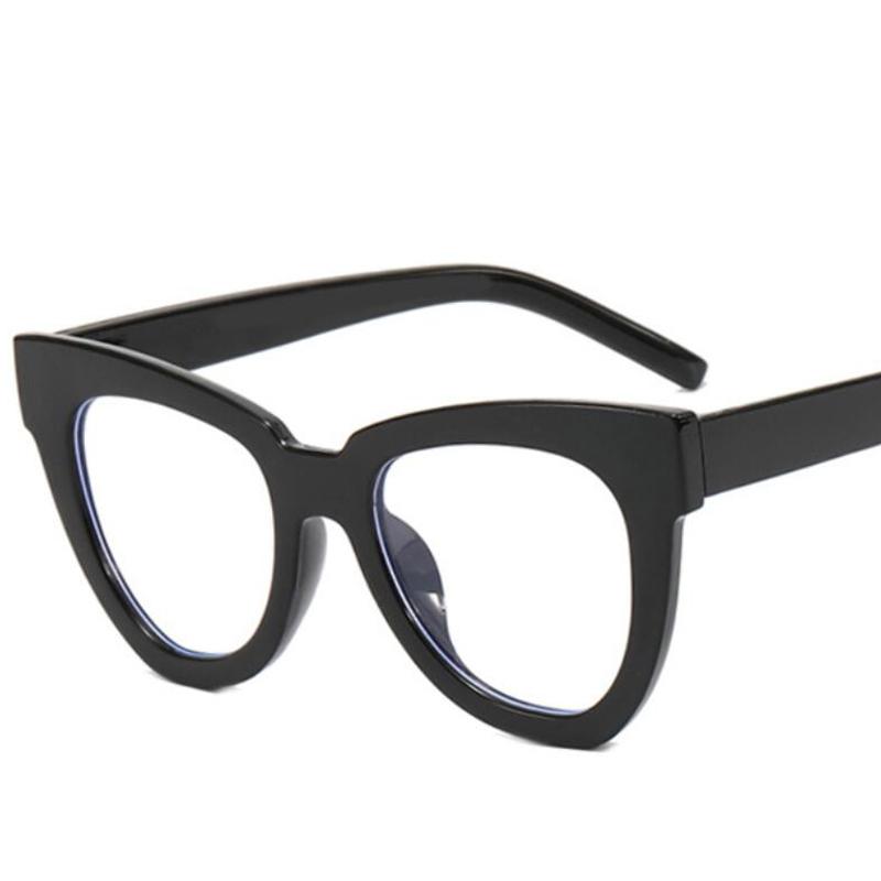New Fashion Lady Reading Glasses Blue Light Filter Prescription Eyeglasses Brand Design Oversized Triangle Cat Eye Glasses