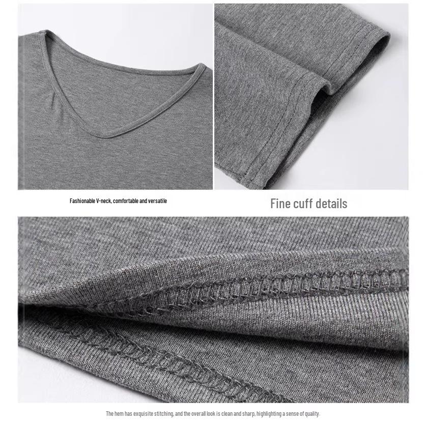 Women's V-Neck Casual Summer T-Shirt: Slimming, Versatile, Trendy, Short Sleeve, Solid Color