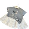 2024 Korean Kids' Summer Polka Dot 2-Piece: Cartoon T-Shirt & Skirt Pants Set