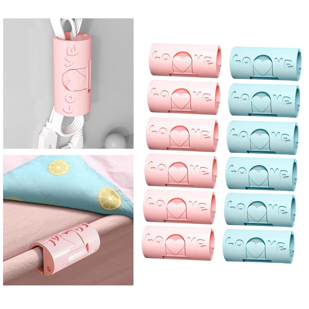 6 Pieces Multipurpose Bed Sheet Clips Needleless Organizer Clamp Storage Clip for Fastening Mattress Covers Comforter Towels