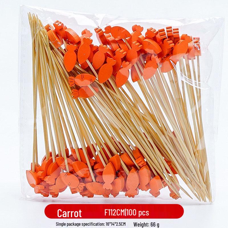 12CM Bamboo Pearl Skewers: Creative Cocktail and Fruit Plate Decor Toothpicks