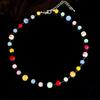 Kleurrijke Natuursteen Patchwork Ketting voor Dames - Elegante, Modieuze, Veelzijdige Sleutelbeenketting
