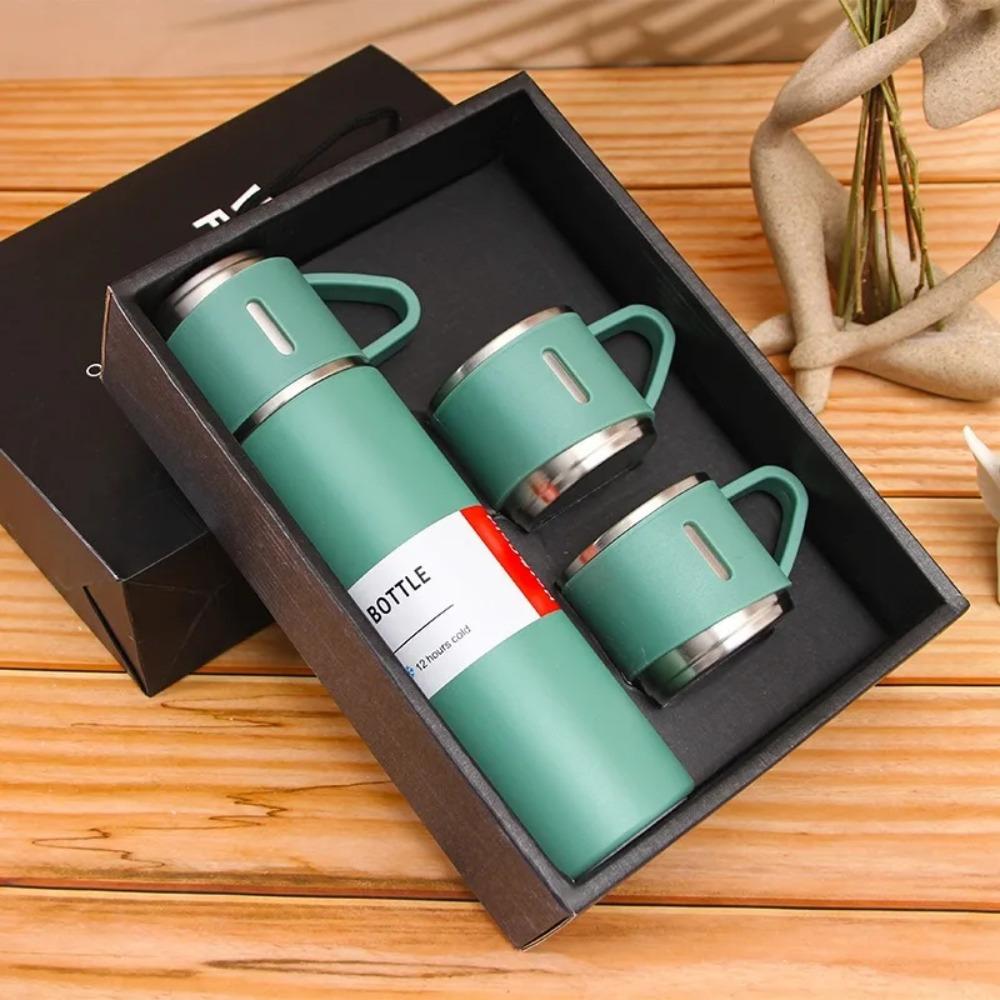 304 Stainless Steel Insulated Cup Tea Cup, One Cup with Three Lids, Business Gift Box Set, Outdoor Water Cup, Event Gift