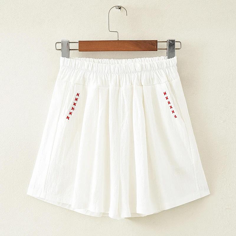 

Шорты женские летние хлопковые джинсы винтажные свободные большие размеры повседневные джинсовые широкие брюки шорты M белый