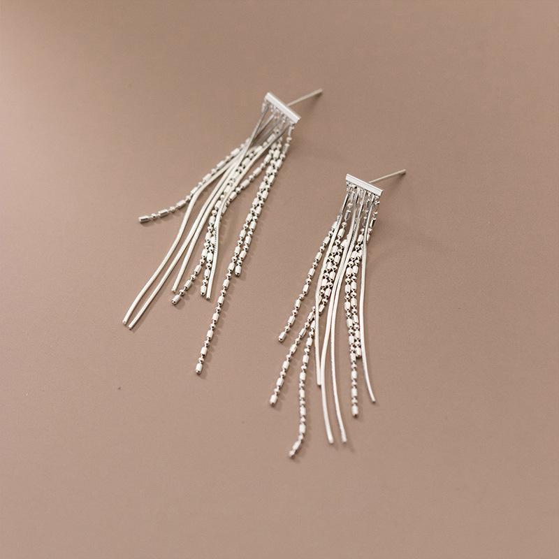 Wasserfall-Fransenohrringe, Süßes und Cooles Temperament, Modische Internet-Celebrity-Blogger, Fließende Persönlichkeit, Lange Perlenvorhang-Ohrringe