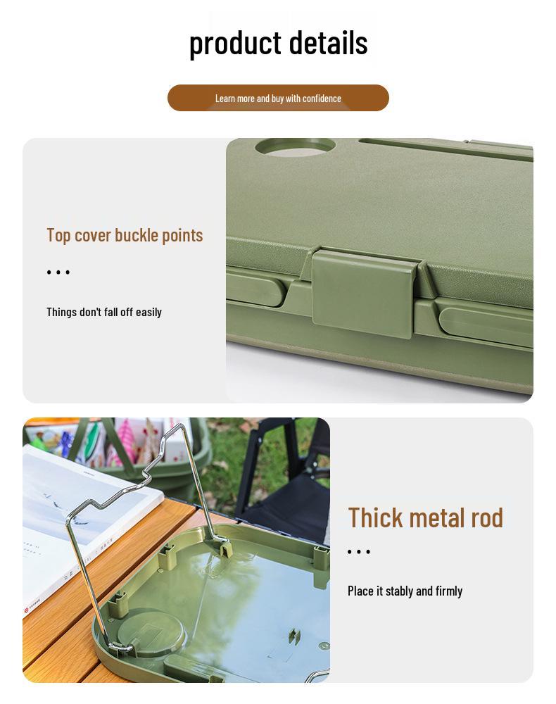 Japanese DOD Style Multi-Functional Foldable Picnic Basket with Lid - Convenient and Portable for Outdoor Camping