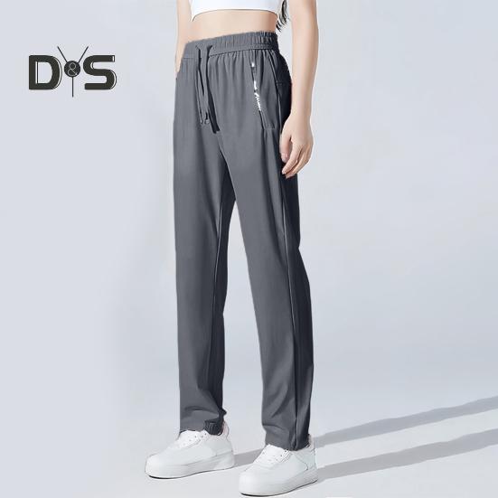 Unisex-Stretch-Schnelltrocknungshose aus Eisseide, Sport-Stretch-Aktivhose, Kordelzug, lässiger Baggy-Jogger mit Taschen für Wanderreisen