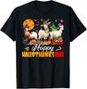 Happy Hallothanksmas Goat Halloween Thanksgiving Christmas T-Shirt S-3XL Unisex T-Shirt