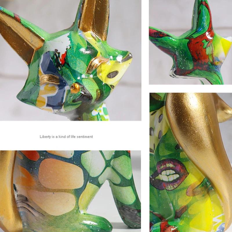 Sztuka Nordycka Malarstwo Olejne Miłośnik Graffiti Lis Dekoracja Biuro Gabinet Żywica Abstrakcyjne Ozdoby Figurki Sypialnia Biurko Rzeźba