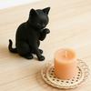 Black Cat Model, Mini Cat Shape Ornament, 3D Printed Matte Black Decorative Figurine for Desktop Entrance Hall Bedroom