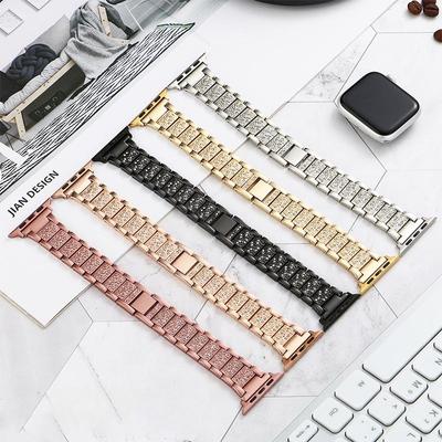 Bling Diamond Strap for Apple Watch Band 40mm 45mm 44mm 41mm 42mm 38mm Metal Belt for Iwatch Ultra 49mm Series 8 7 SE 6 5 4 Women Bracelet