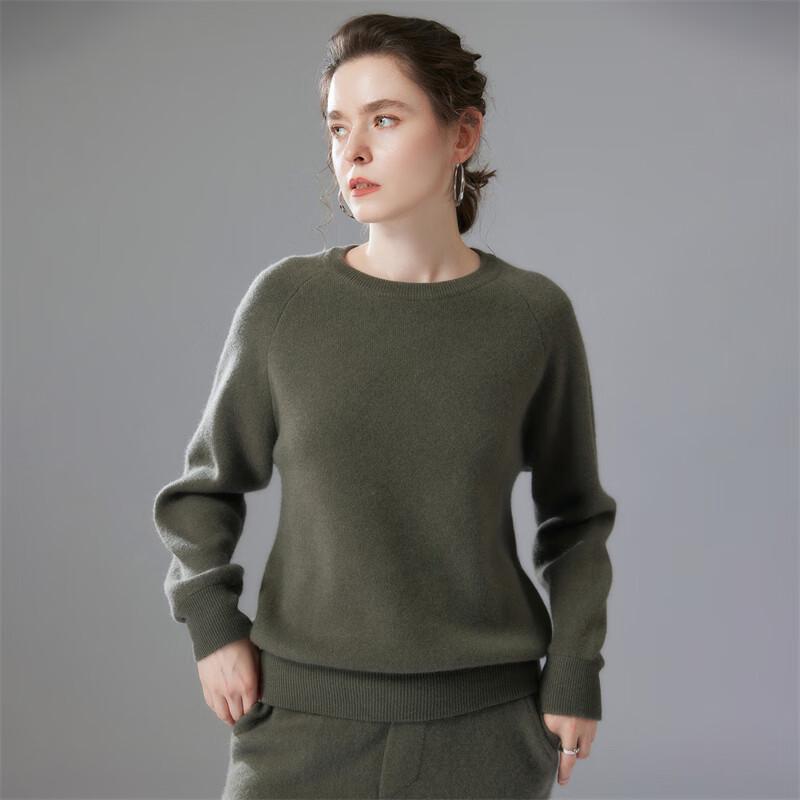Fanzhen Women's Round Neck Cashmere Blend Sweater