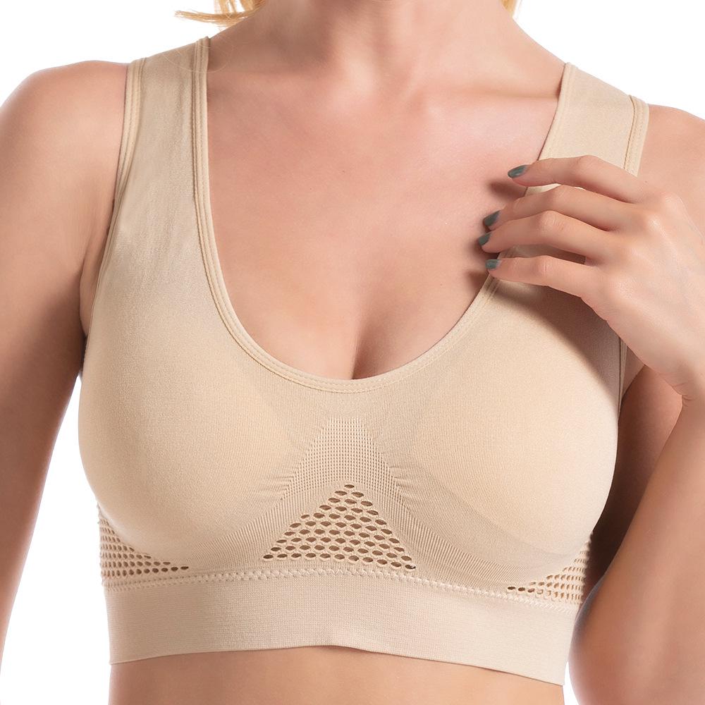 Reggiseno Sportivo Imbottito Senza Cuciture da Donna - Traspirante, Altamente Elastico, Senza Ferretto, Top Yoga in Rete