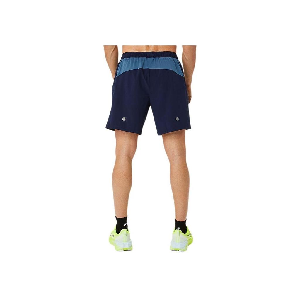 Asics Mens Fashion Comfortable Two-In-One Woven Breathable Sports Shorts Men shorts Dark-Blue 2031E777-402