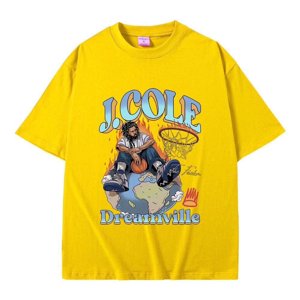 Best Famous Rapper J. Cole The Fader Dreamville Graphics Tshirt Men Women's Hip Hop Vintage Tees Male Fashion Oversized T-shirt