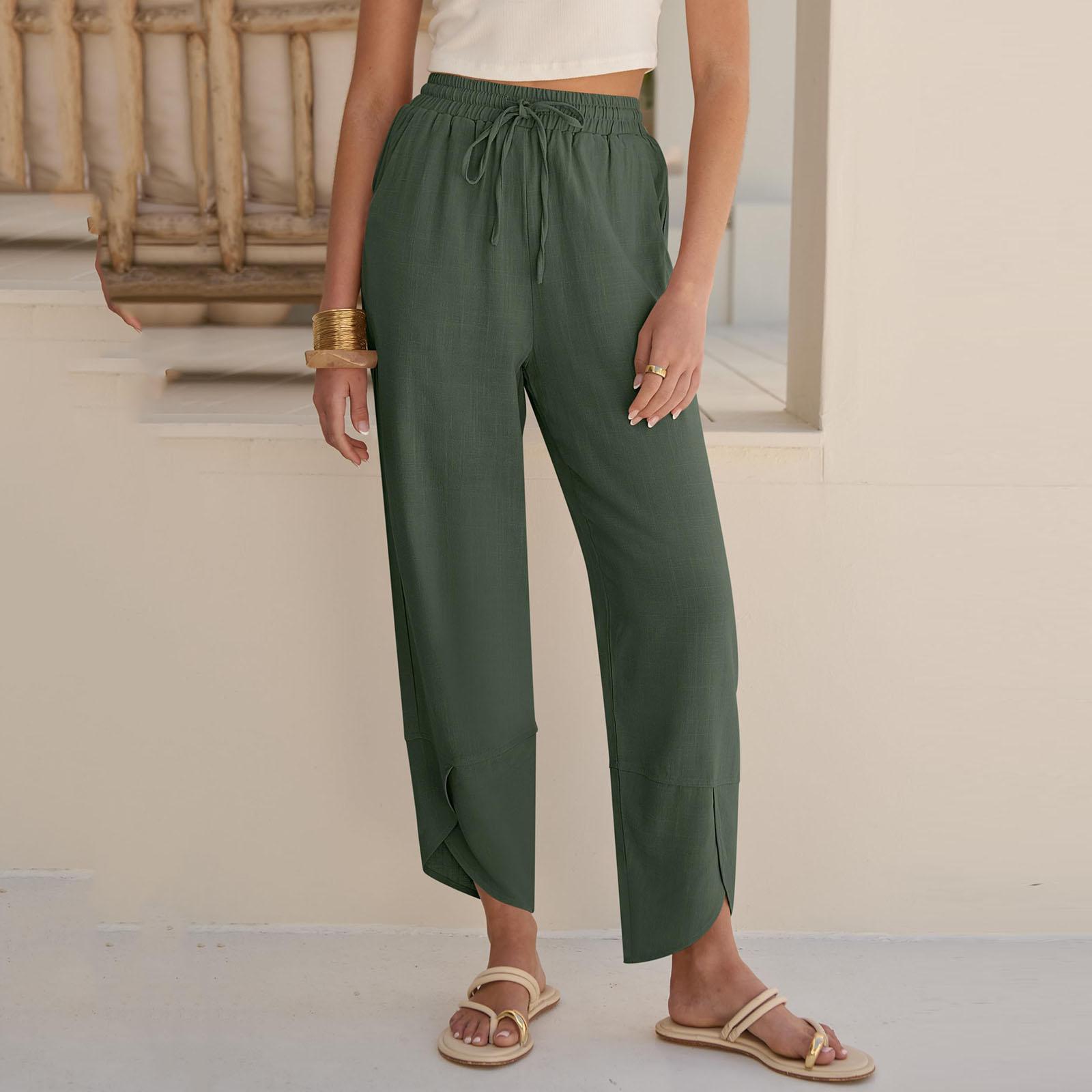 

Womens Pants With Pockets Loose Jogger Pants L чёрный