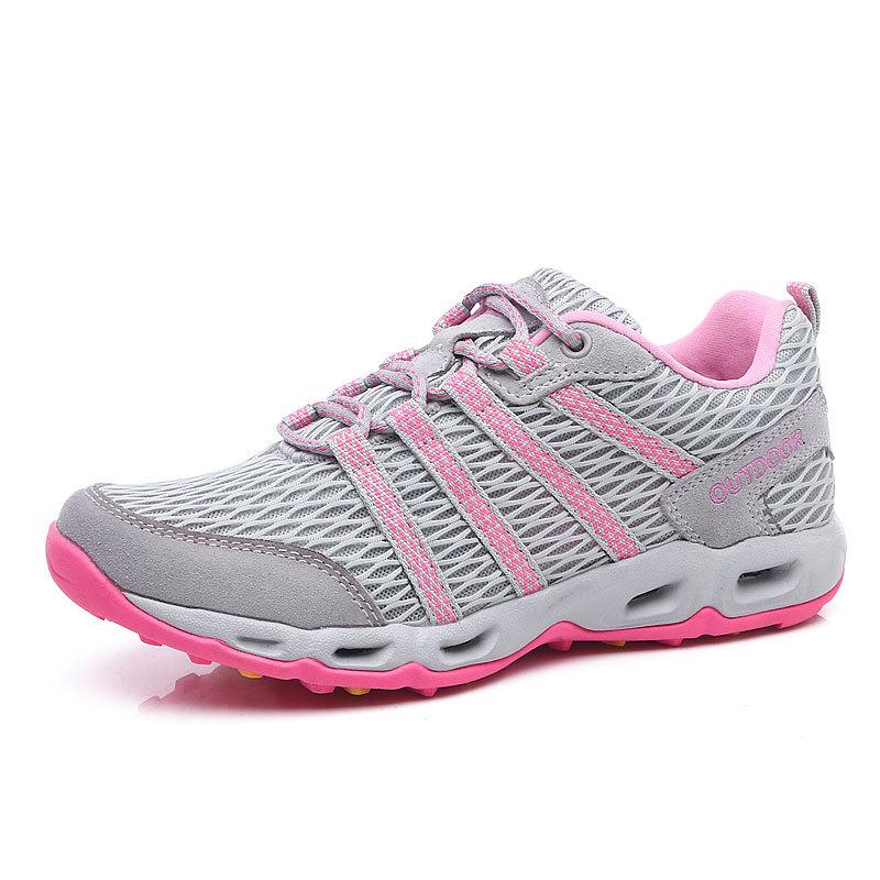 Spring and Autumn Outdoor Hiking Shoes Large Size Casual Breathable Sneakers Creek Tracking Shoes Couple Running Shoes Flat Shoes
