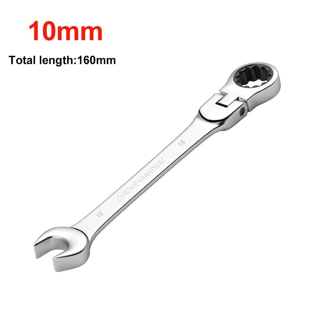 1Pcs Universal 72 Tooth Ratchet Wrench Dual Purpose Adjustable Head Opening Plum Blossom Saves Effort Quick Wrench