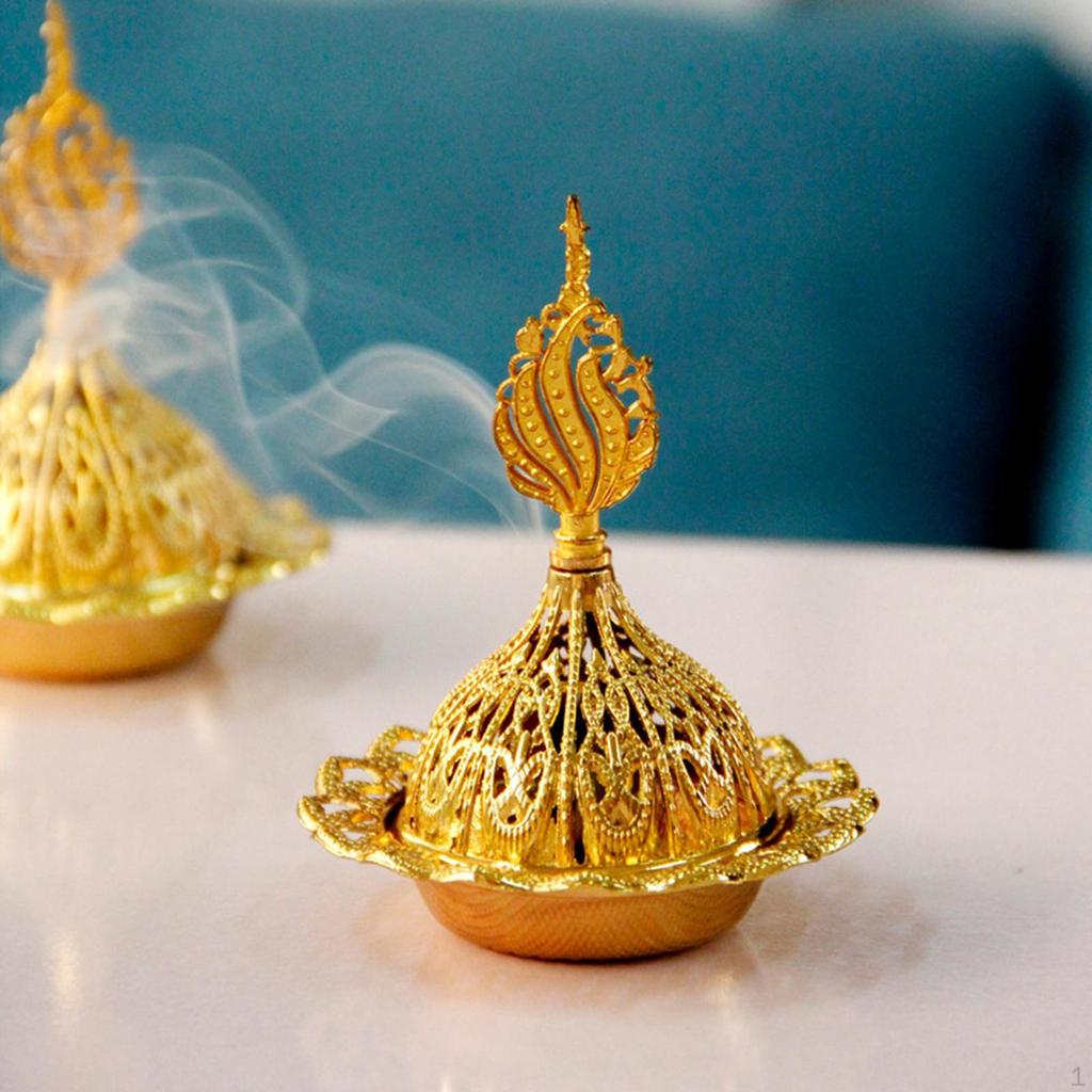Metal Burner Table Centerpiece Decoration Fragrance Diffuser Censer Holder for Teahouse Temple Yoga