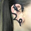 1pair Gothic Dragon Stud Wrap Earrings Left Right Gold Color Woman Retro Personality Design Animal New Female Ear Ornament Jewelry