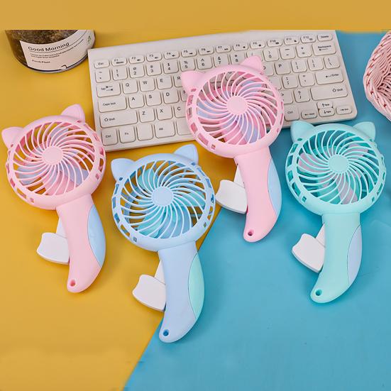 Mini Fan Adorable Shell Portable Pure Energy-saving Plastic Manual Cooling Fan Dorm Supplies