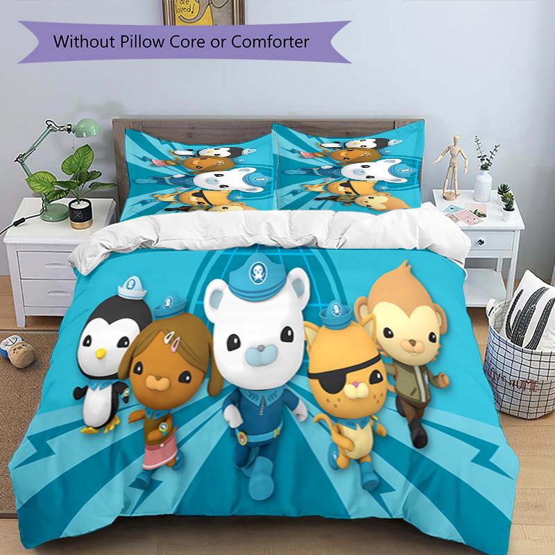 3pcs The Octonauts1 pattern bedding set duvet cover set includes duvet cover &pillowcases, perfect all season bedroom decoration & gift